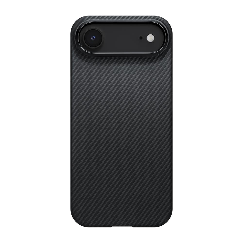 Apple iPhone 17 Air Kılıf M-safe Şarj Özellikli 1500D Aramid Fiber Pitaka Ultra-Slim Classic Serisi Black-Grey Twill Kapak
