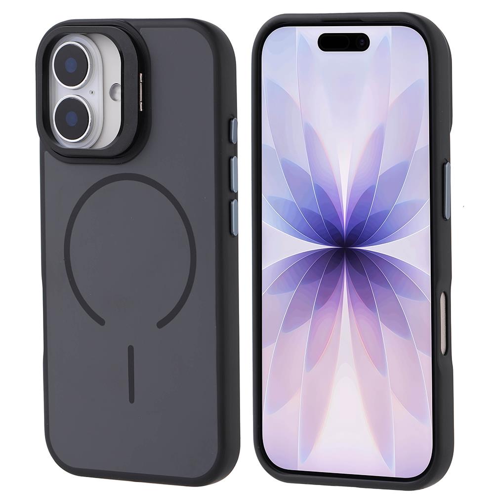 Apple iPhone 17 Kılıf M-safe Şarj Özellikli Kamera Standlı Zore Notron Kapak