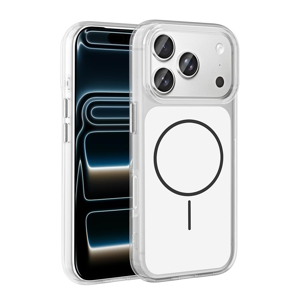 Apple iPhone 17 Pro Kılıf M-Safe Şarj Özellikli Metal Buton Tasarımlı Zore İkonik Sert Silikon Kapak