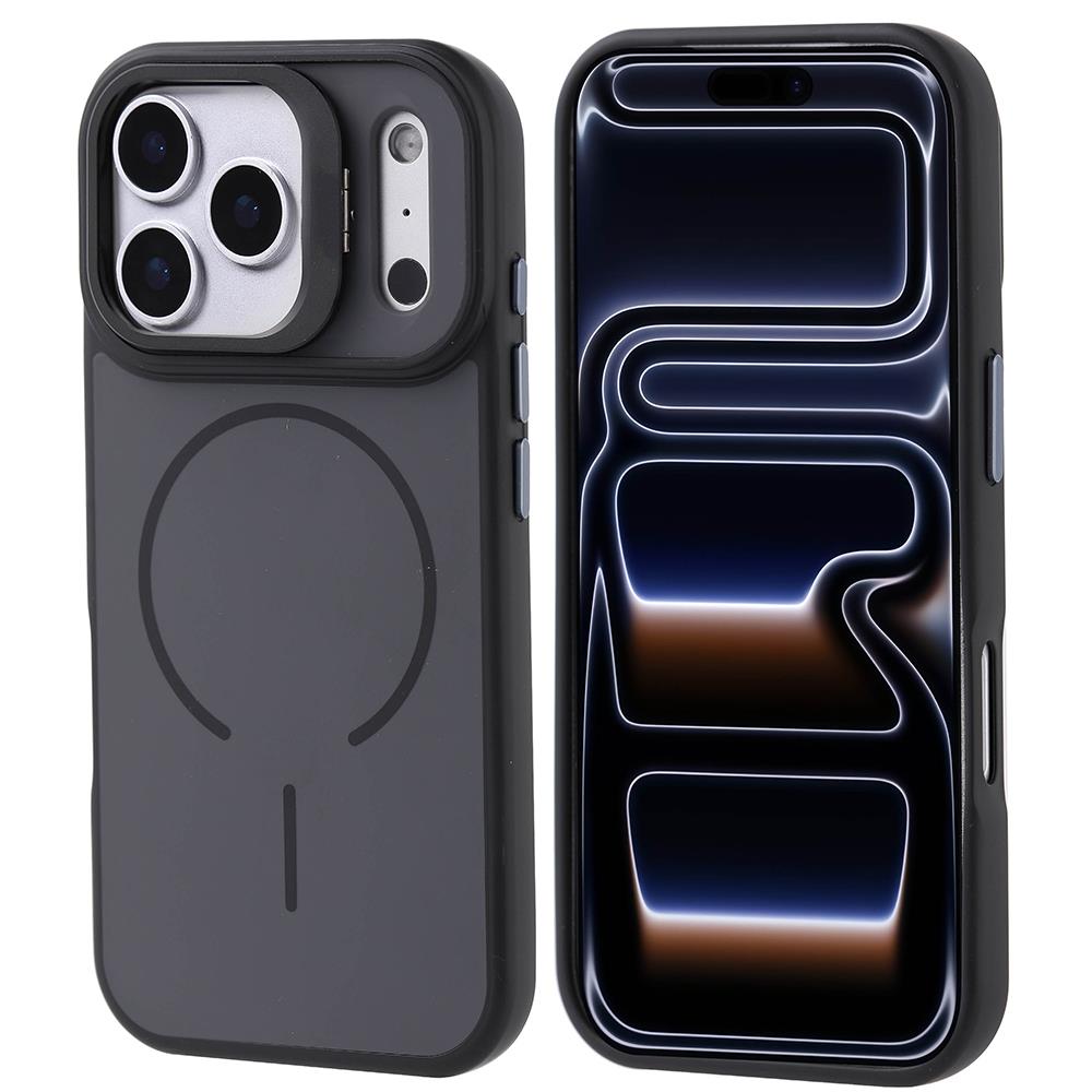 Apple iPhone 17 Pro Kılıf M-safe Şarj Özellikli Kamera Standlı Zore Notron Kapak