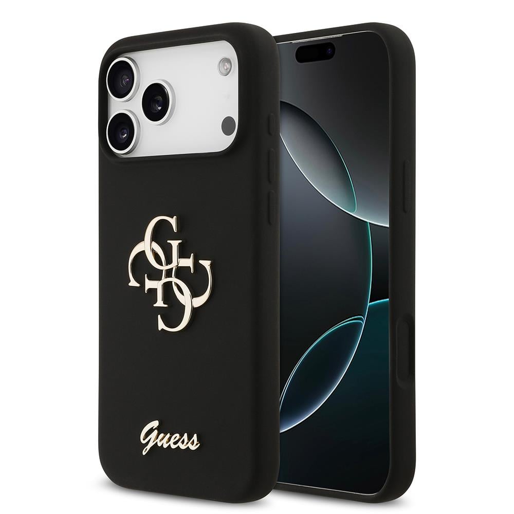 Apple iPhone 17 Pro Max Kılıf Guess Orjinal Lisanslı Grained Yazı Logolu Kapak
