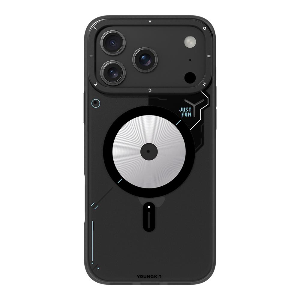 Apple iPhone 17 Pro Max Kılıf M-safe Şarj Özellikli Disk Desenli Youngkit Disc Battle Kapak