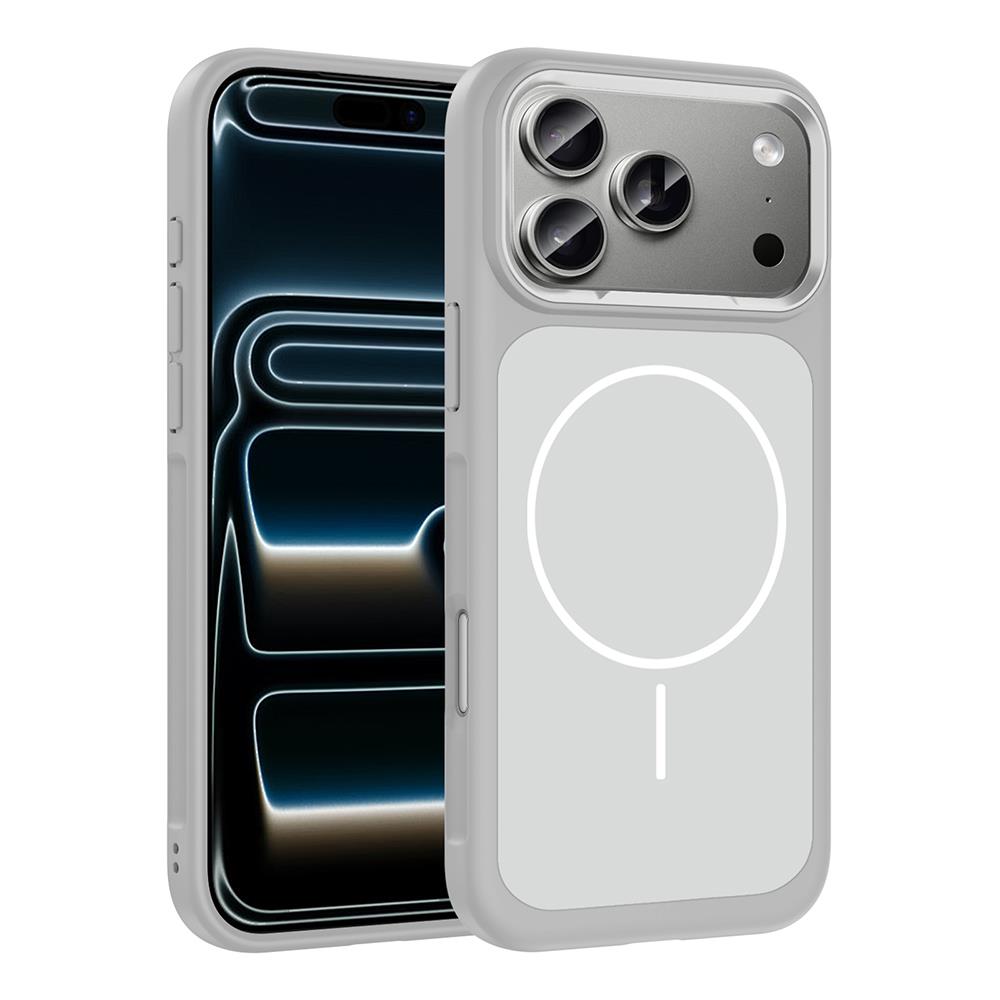 Apple iPhone 17 Pro Max Kılıf M-Safe Şarj Özellikli Metal Kamera Çerçeveli Zore Sanremo Silikon Kapak