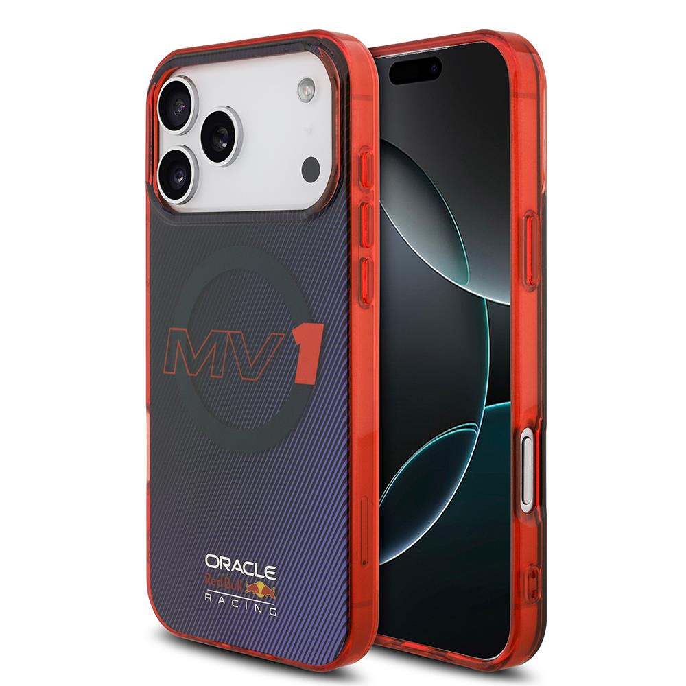 Apple iPhone 17 Pro Max Kılıf Redbull Orjinal Lisanslı M-safe Şarj Özellikli Çift Katmanlı Çizgi Desenli Sert PC MV Kapak