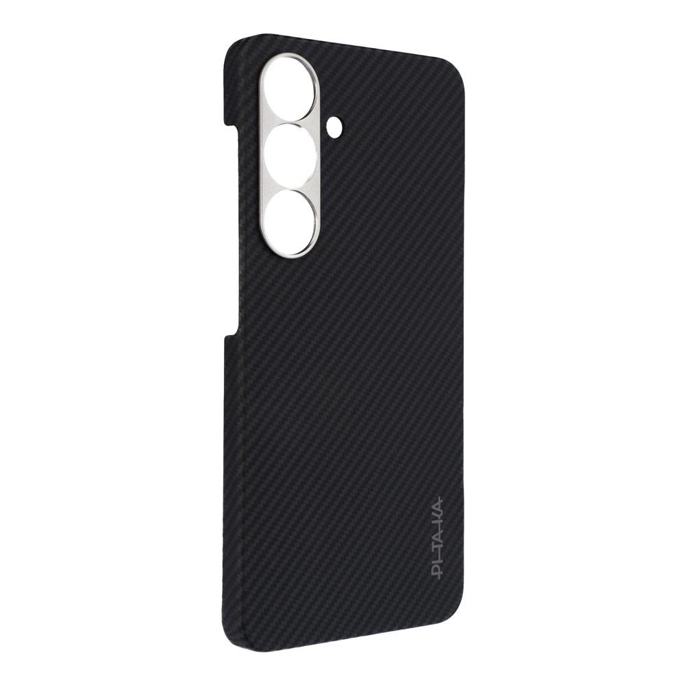 Galaxy S25 Plus Kılıf Magsafe Şarj Özellikli 600D Aramid Fiber Pitaka Ultra-Slim Classic Serisi Black-Grey Twill Kapak