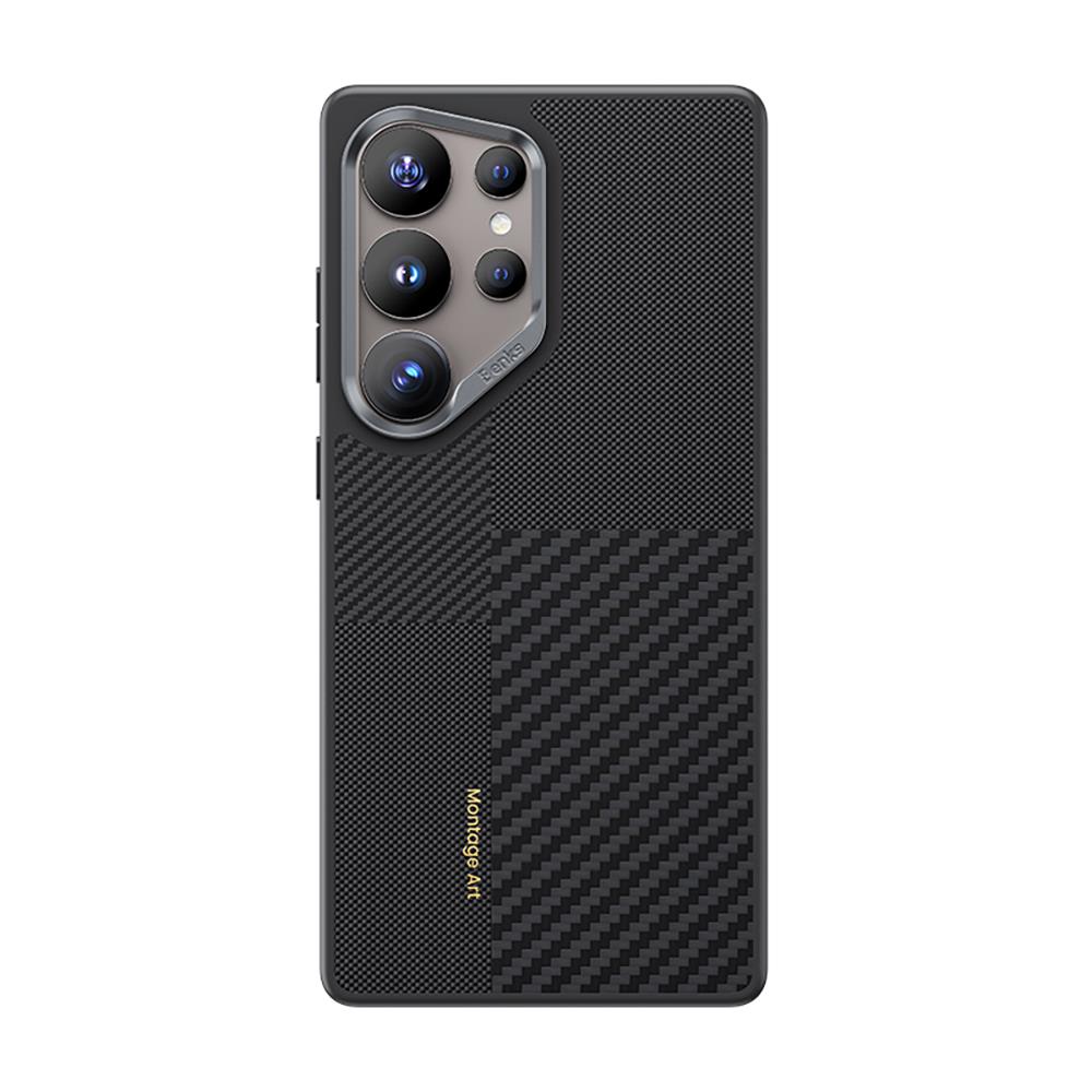 Galaxy S25 Ultra Kılıf Magsafe Şarj Özellikli Karbon Fiber Benks Montage Hybrid ArmorPro Kevlar Kapak