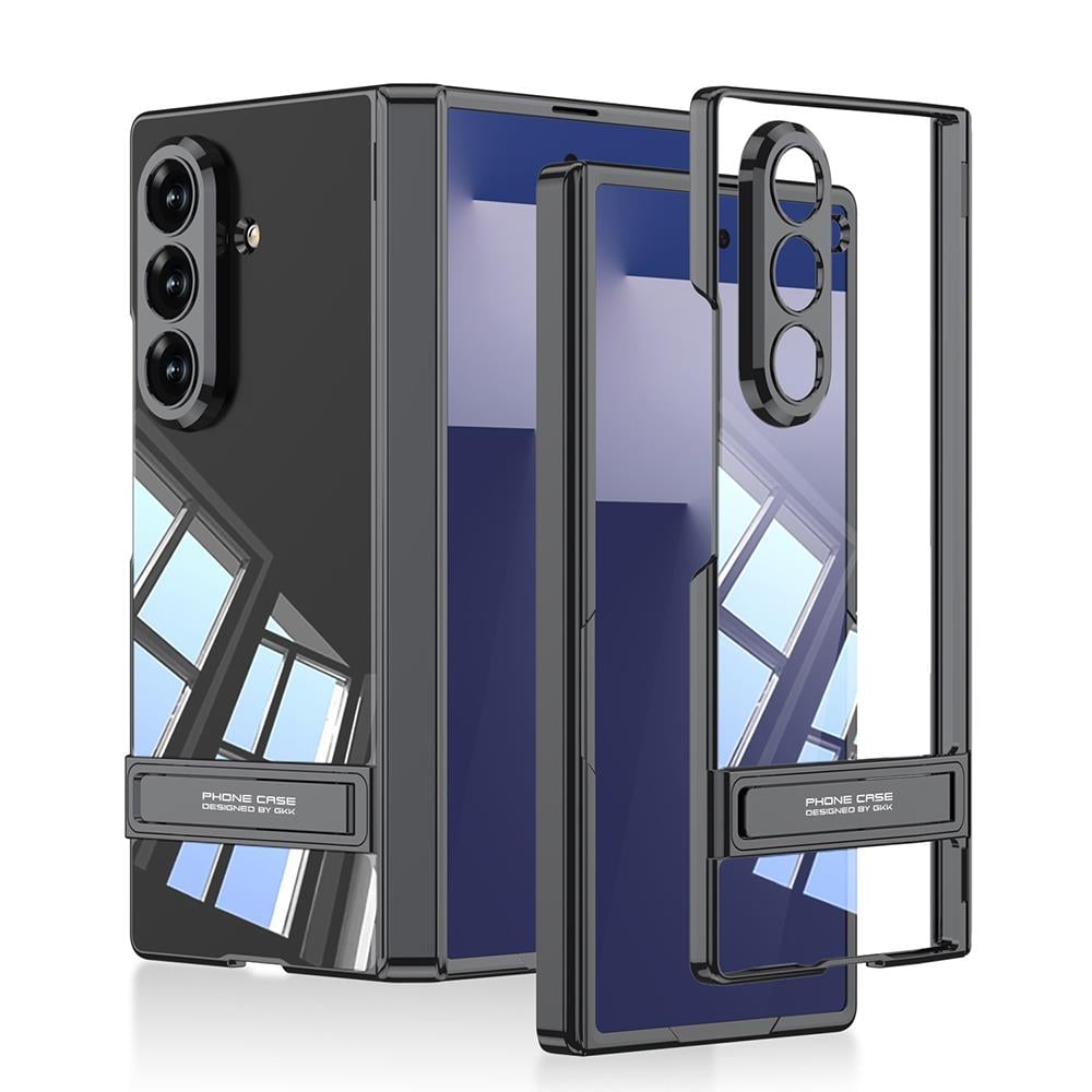 Galaxy Z Fold 7 Kılıf Kamera Korumalı Şeffaf Tasarımlı Zore Lego Standlı Kapak