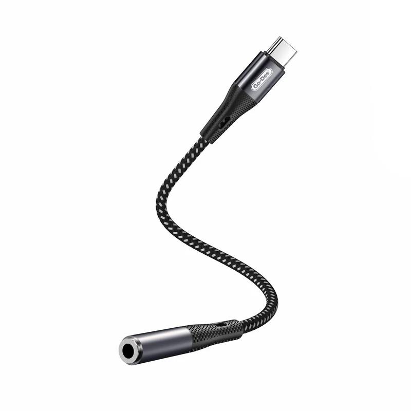 Go Des GD-UC165 Type-C to 3.5mm Hi-Fi Aux Çevirici Örgülü Ses Adaptörü