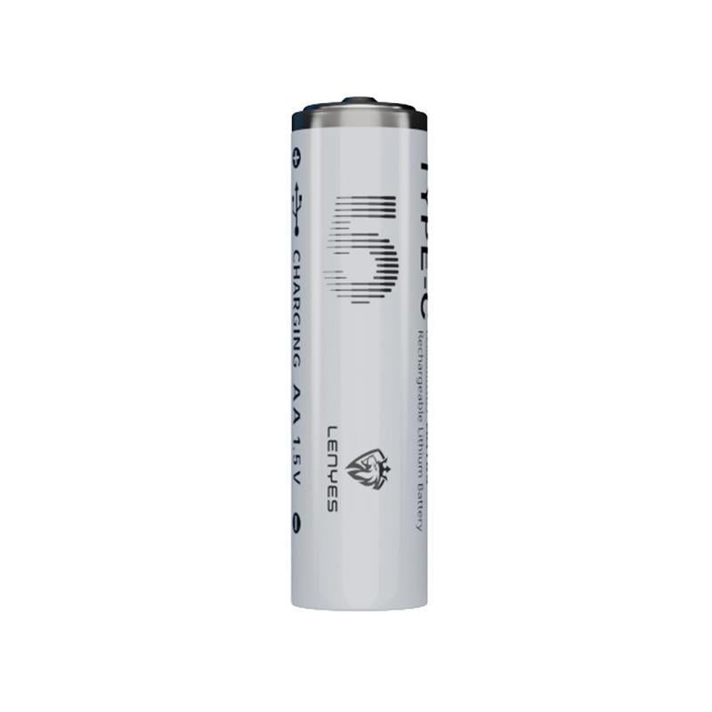 Lenyes AA105 Type-C Şarj Portlu Şarj Edilebilir AA Lityum-ion Pil 2800mWh 1.5V 2 Adet