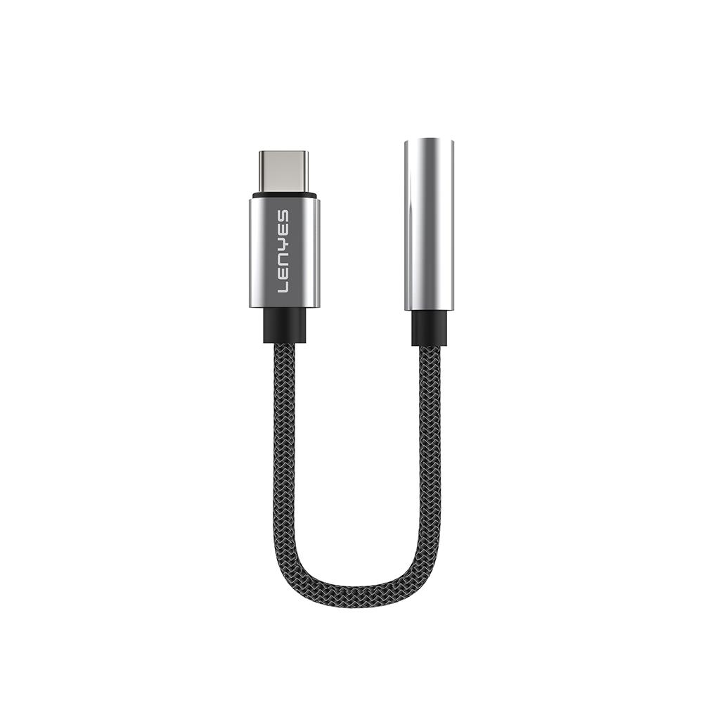Lenyes AX105 Type-C to 3.5mm Aux Çevirici Örgülü Ses Adaptörü