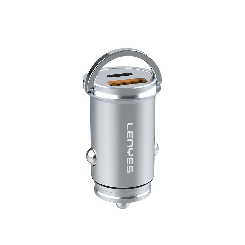 Lenyes CA60 Hızlı Şarj Özellikli Dual Type-C + USB-A Portlu Mini Araç Şarj Aleti PD 45W