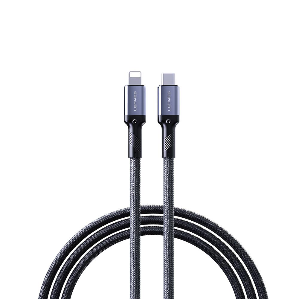 Lenyes LC509 Type-C to Lightning PD 30W Örgü Tasarımlı Hızlı Şarj Özellikli Data ve Şarj Kablosu 1M