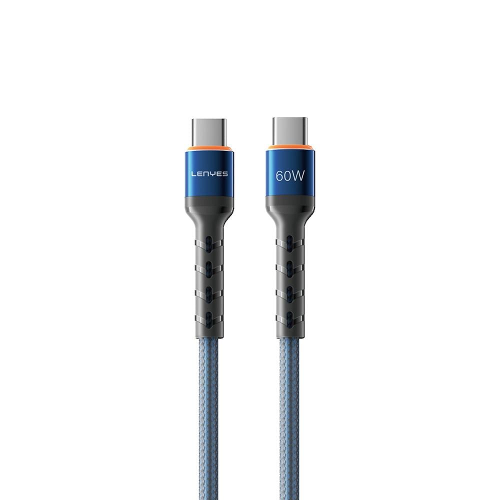 Lenyes LC515 Type-C to Type-C Hızlı Şarj Özellikli Örgülü Data ve Şarj Kablosu 60W 1M