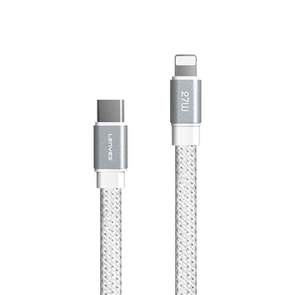Lenyes LC538 Type-C to Lightning Hızlı Şarj Özellikli  48D Aramid Fiber Örgü Tasarımlı Data ve Şarj Kablosu 27W 1M