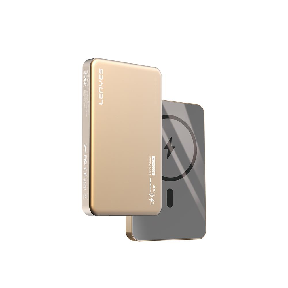 Lenyes PW019D PD 20W Ultra İnce Hızlı Şarj Özellikli Wireless Powerbank 15W 5000mAh