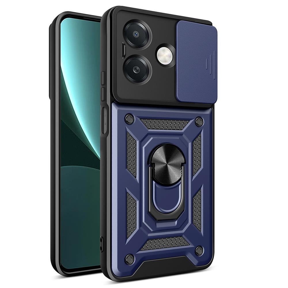 Oppo A3x 4G Kılıf Magnetik Standlı Kamera Korumalı Zore Sürgülü Vega Kapak