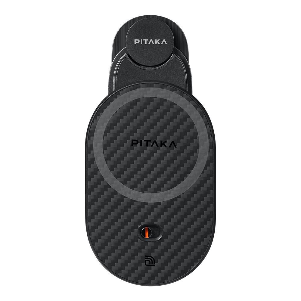 Pitaka MagEZ Pro 2 Magsafe Şarj Özellikli Qi2 Tesla Model Y ve Model 3 Uyumlu Aramid Fiber Araç Telefon Tutucu