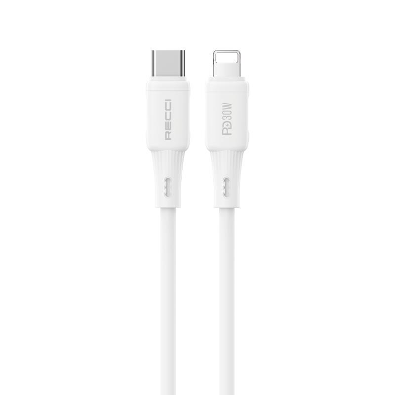 Recci RS52CL Type-C to Lightning PD Hızlı Şarj Özellikli Data ve Şarj Kablosu 30W 1M
