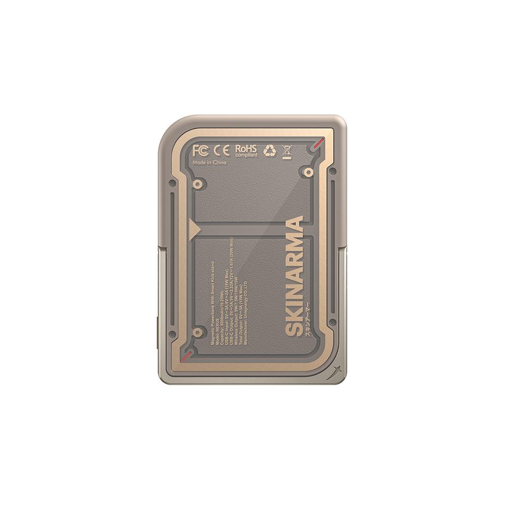 Skinarma Nexus Mecha Kablosuz ve PD Hızlı Şarj Özellikli Metal Standlı Taşınabilir Powerbank 20W 5000mAh