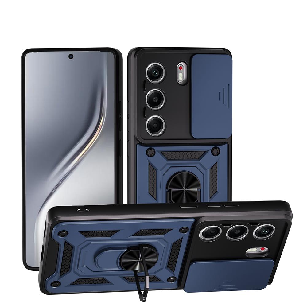Tecno Camon 40 Pro Kılıf Magnetik Standlı Kamera Korumalı Zore Sürgülü Vega Kapak