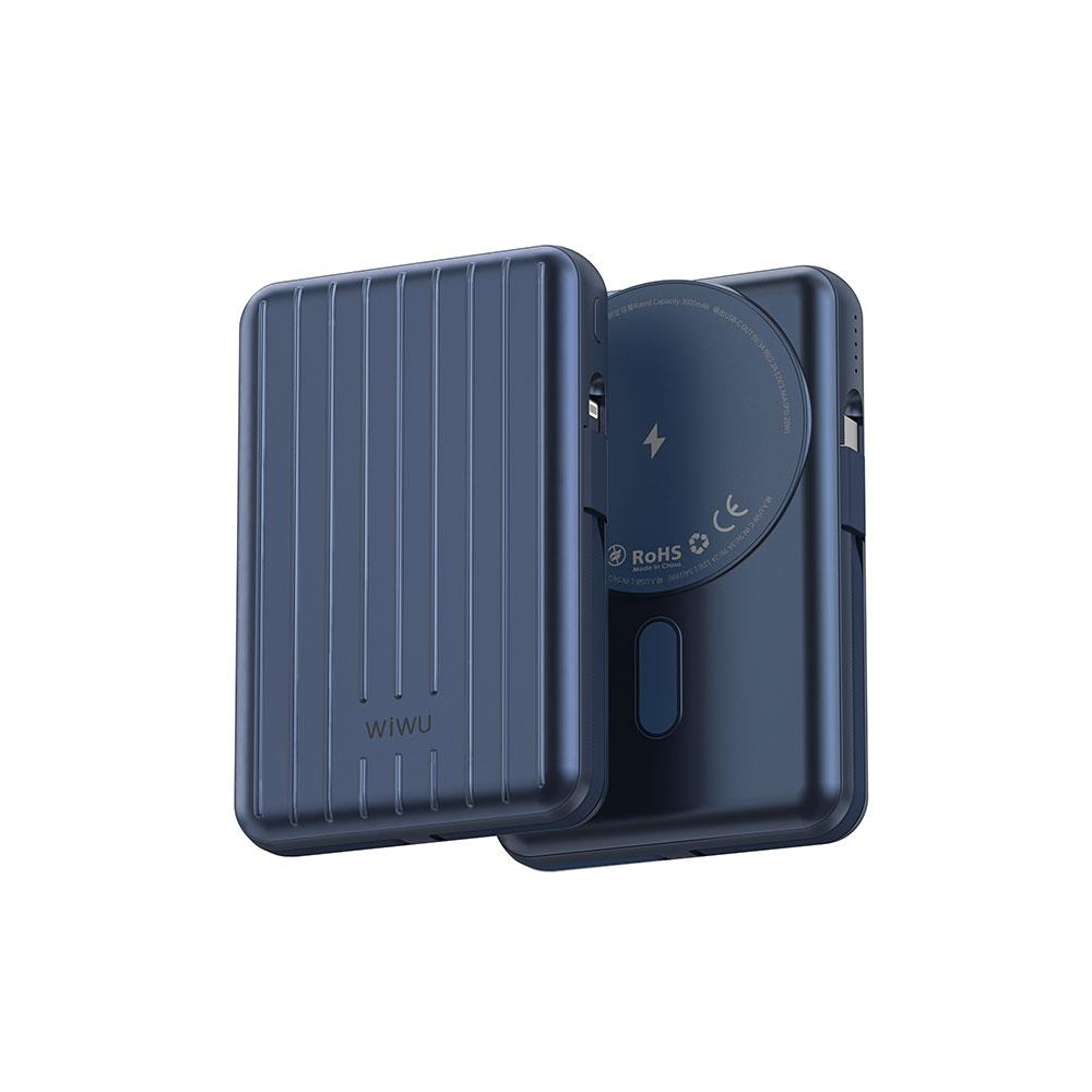 Wiwu PP03 Taşınabilir Wireless Şarj ve PD Hızlı Şarj Özellikli Powerbank 15W 10000mAh