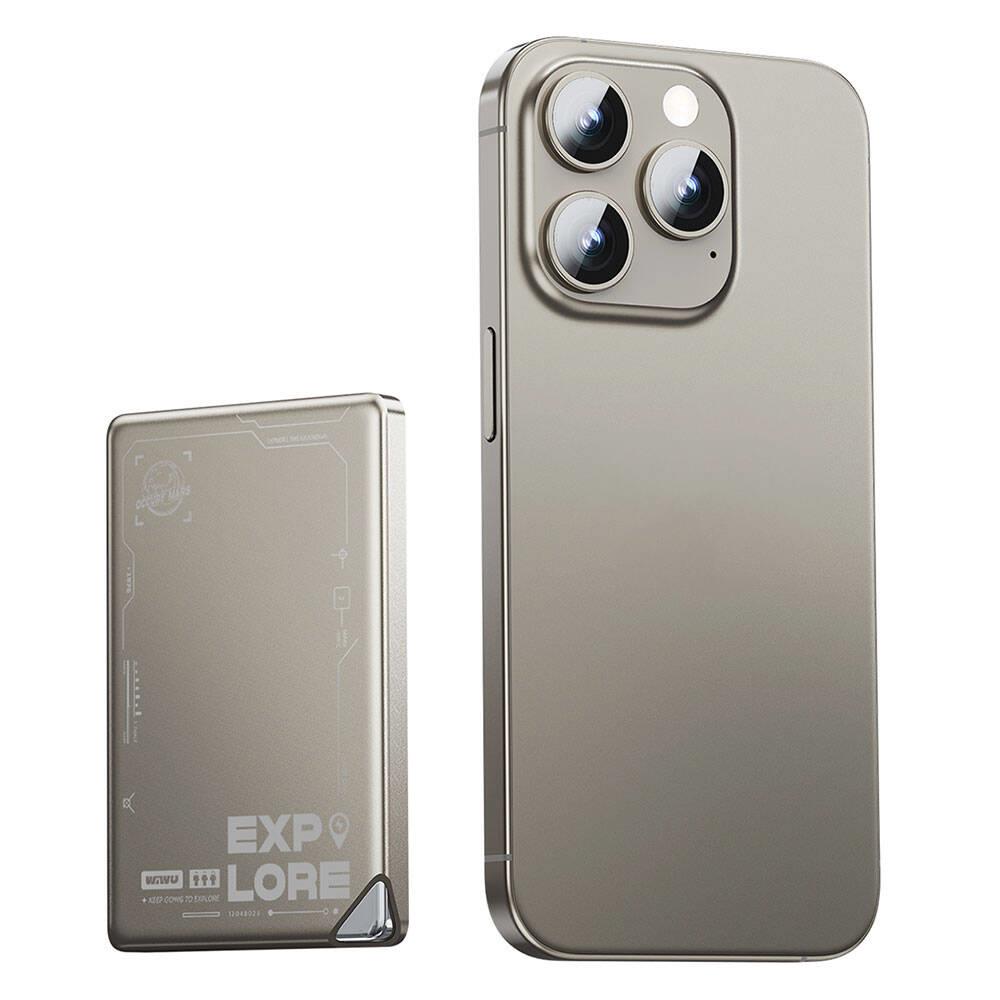 Wiwu Wi-P019 Ultra-Thin Explore Serisi Led Göstergeli Wireless Magsafe Powerbank 15W 5000mAh 