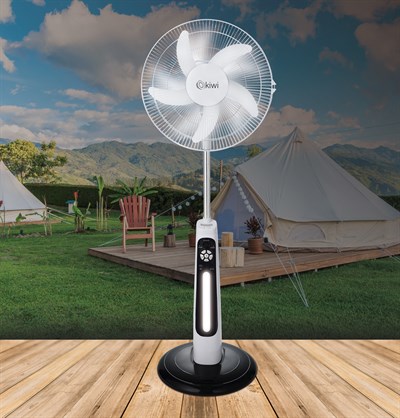 KFAN-7629 Şarjlı Standlı Vantilatör – 9 Hız, AC/DC Çalışma, 3–9 Saat Kullanım, 2 LED Lambalı, 30W