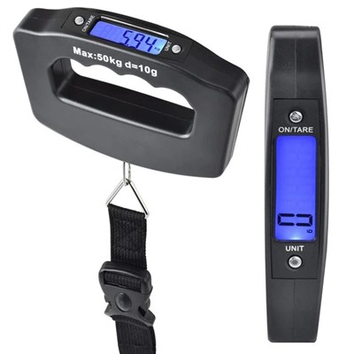 Basarideri Dijital El Tipi Seyahat Valiz Tartısı 50 Kg Hassas LCD Ekranlı Bavul Tartı