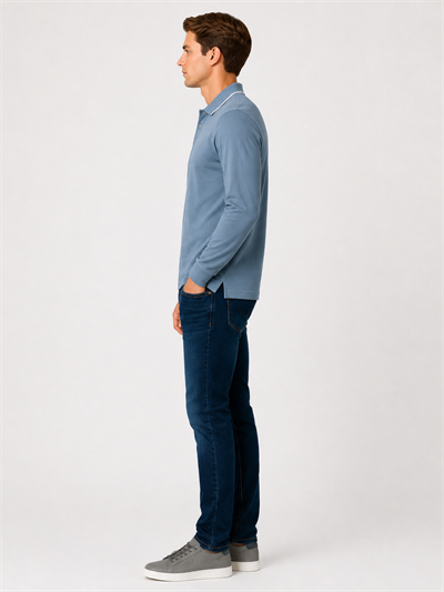 Mavi Erkek Erkek Düğmeli Polo Yaka Oysho Sweatshirt