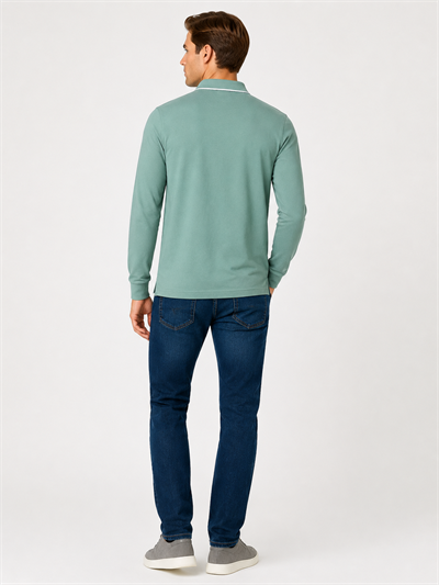 Yeşil Erkek Erkek Düğmeli Polo Yaka Oysho Sweatshirt