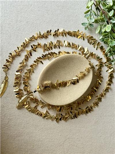 160 Cm Saçaklı Gold Kolye  