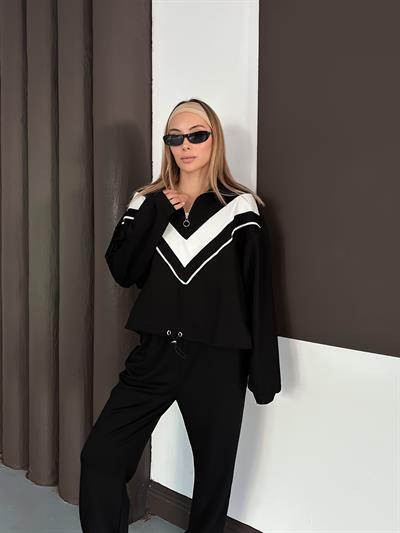 Kadın Modal Ultra Soft Sweet Jogger Örme Pantolon Takım Siyah