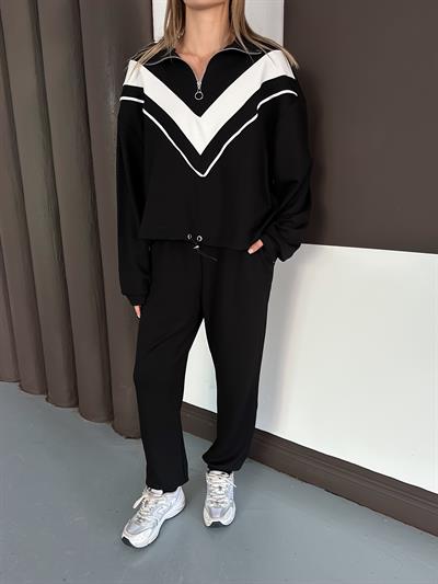 Kadın Modal Ultra Soft Sweet Jogger Örme Pantolon Takım Siyah