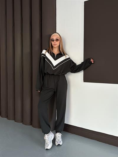 Kadın Modal Ultra Soft Sweet Jogger Örme Pantolon Takım Antrasit