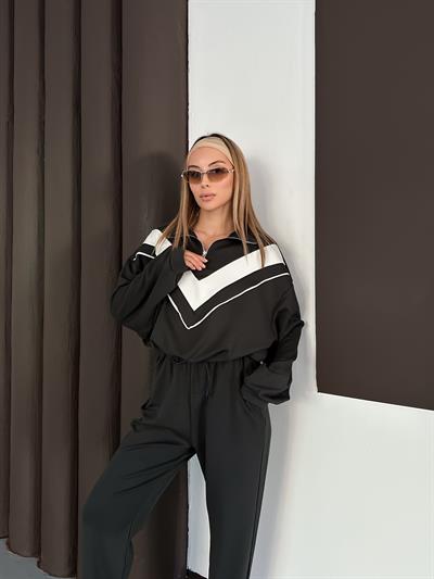Kadın Modal Ultra Soft Sweet Jogger Örme Pantolon Takım Antrasit