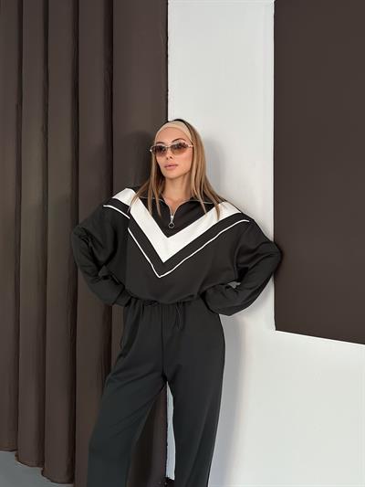 Kadın Modal Ultra Soft Sweet Jogger Örme Pantolon Takım Antrasit