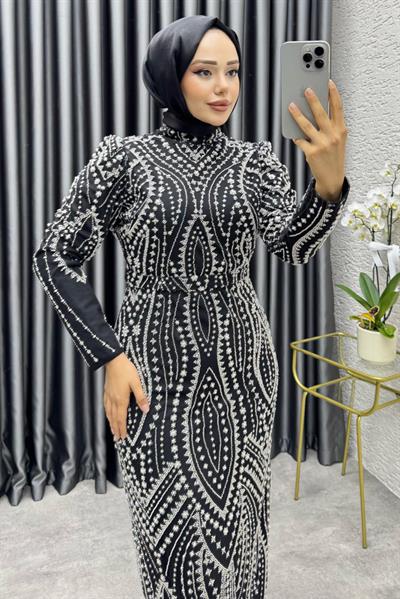 Ayliz Tasarım Kalem Abiye 6650 Siyah & Gümüş