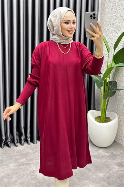 Basic Salaş Triko Tunik 2096 Bordo
