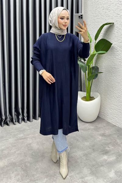 Basic Salaş Triko Tunik 2096 Lacivert