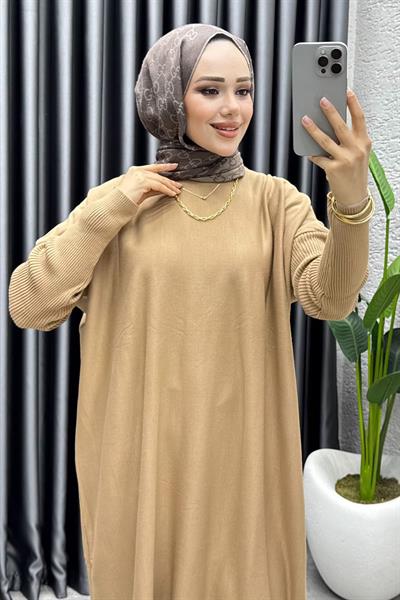 Basic Salaş Triko Tunik 2096 Taba