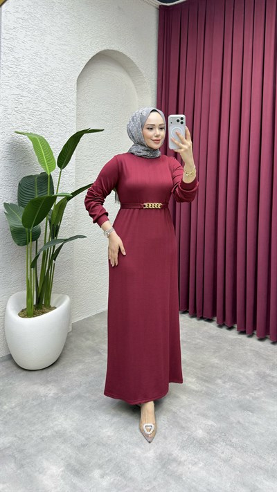 Beyza Elbise 3427 Bordo