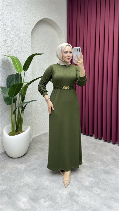 Beyza Elbise 3427 Haki