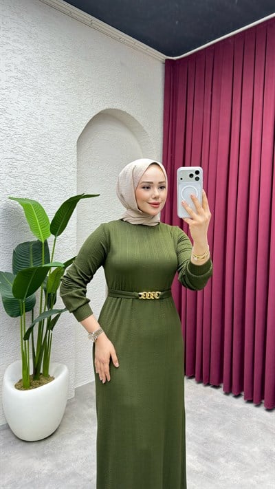 Beyza Elbise 3427 Haki