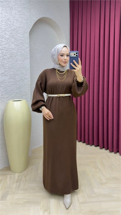 Buse Elbise 3048 Kahve