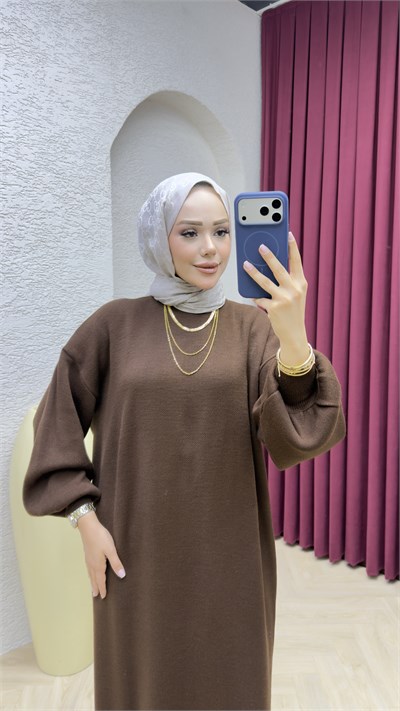 Buse Elbise 3048 Kahve
