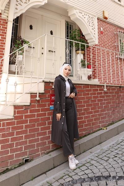 Çıt Çıt Detaylı İki İplik Takım 2008 Antrasit