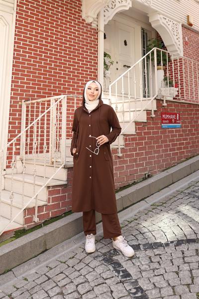 Çıt Çıt Detaylı İki İplik Takım 2008 Kahverengi