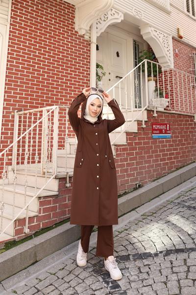 Çıt Çıt Detaylı İki İplik Takım 2008 Kahverengi