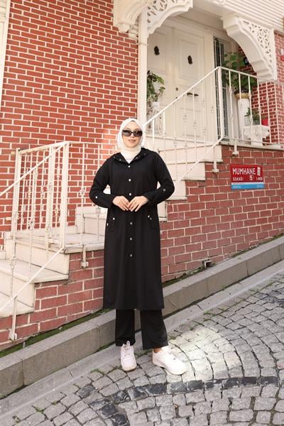 Çıt Çıt Detaylı İki İplik Takım 2008 Siyah