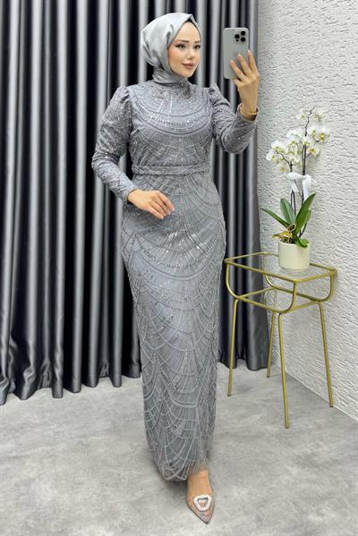 Defne Kalem Abiye 6649 Gri